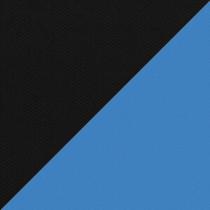 Ткань стандарт 26-28 черный / Экокожа голубой