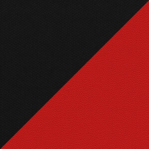 Ткань стандарт 26-28 черный / Экокожа красный